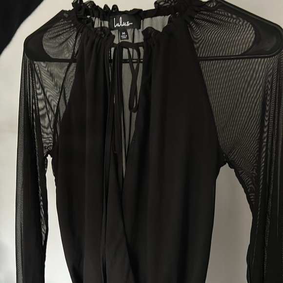 Lulus Sheer Long Sleeve Bodysuit, Medium - Picture 6 of 6